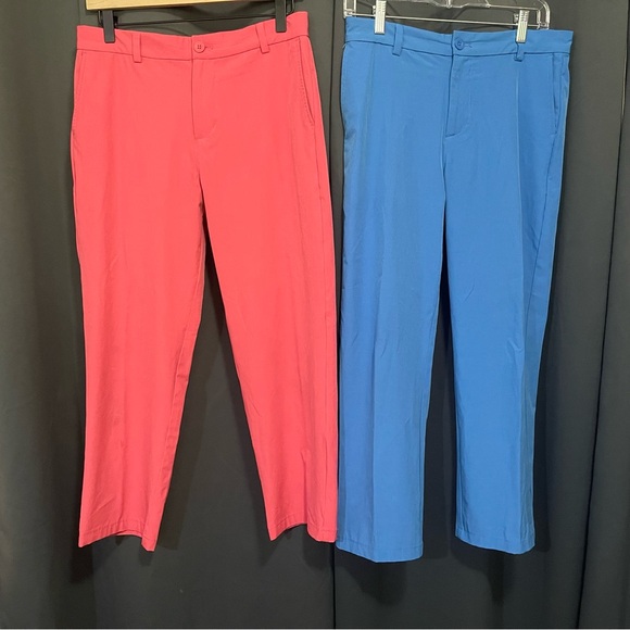Vineyard Vines Performance Pants Boys 18 Adj Waistband Blue & Coral Golf Pants